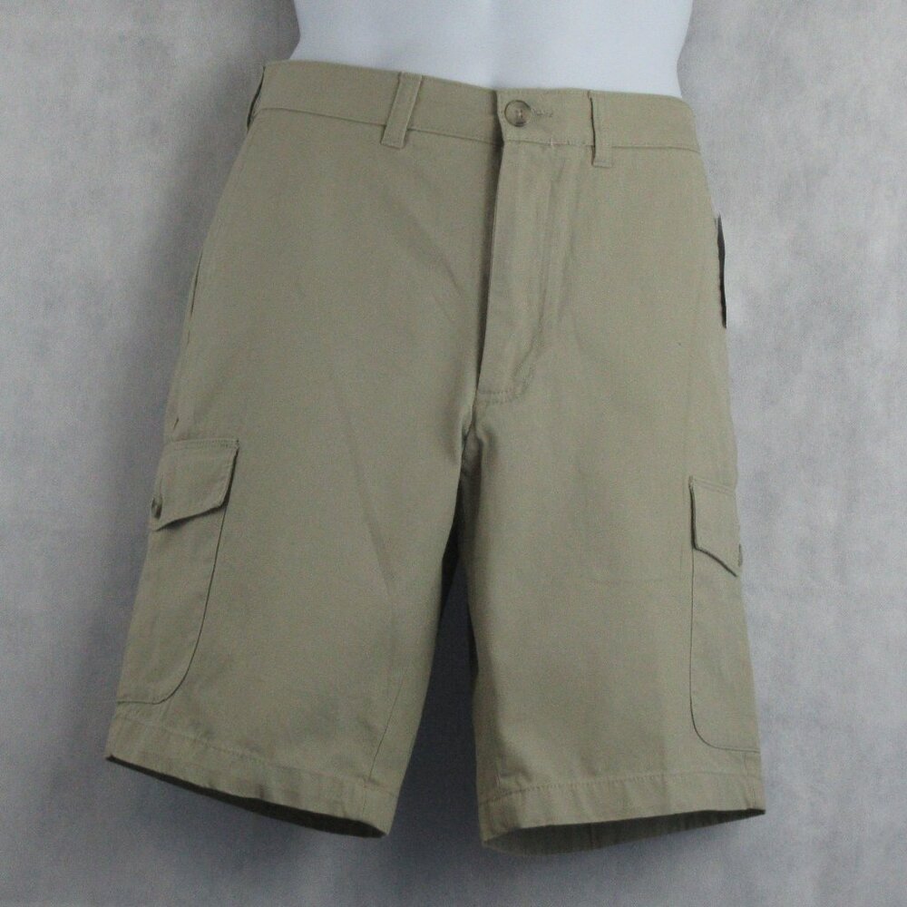 Club Room Men's Classic Fit 10'' 100% Cotton Cargo Shorts, Khaki, Size 30 / 30W